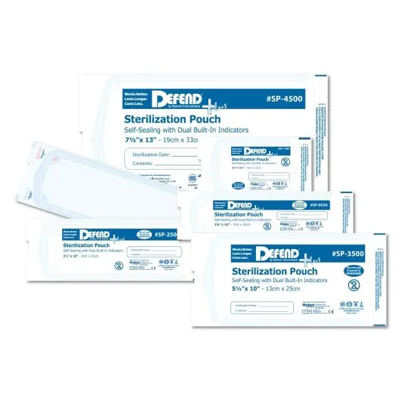 DEFEND+PLUS Sterilization Pouches – with Built-in Internal Indicator