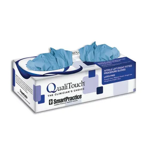 QualiTouch Blue Nitrile Left/Right Fitted Gloves