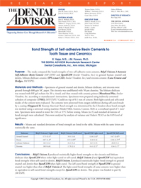 Bond Strength of Self-adhesive Resin Cements to Tooth Tissue and Ceramics
